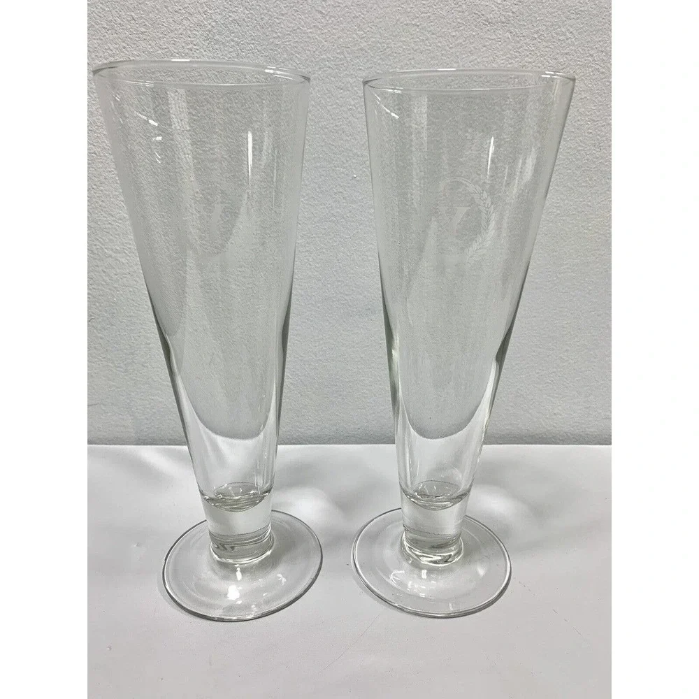 Two Tall‎ Champagne Flutes Monogram Y Wedding Glasses Barware 9